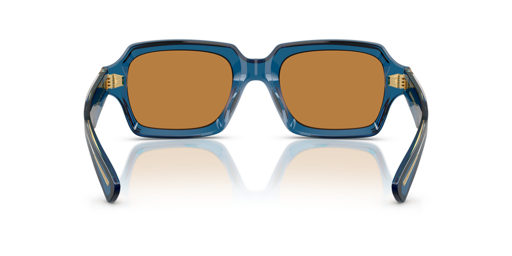 Oliver Peoples Devaney 18k avec une monture Bleu Translucide et des verres Brun - L'image 5