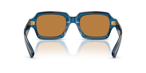 Oliver Peoples Devaney 18k avec une monture Bleu Translucide et des verres Brun - L'image 5