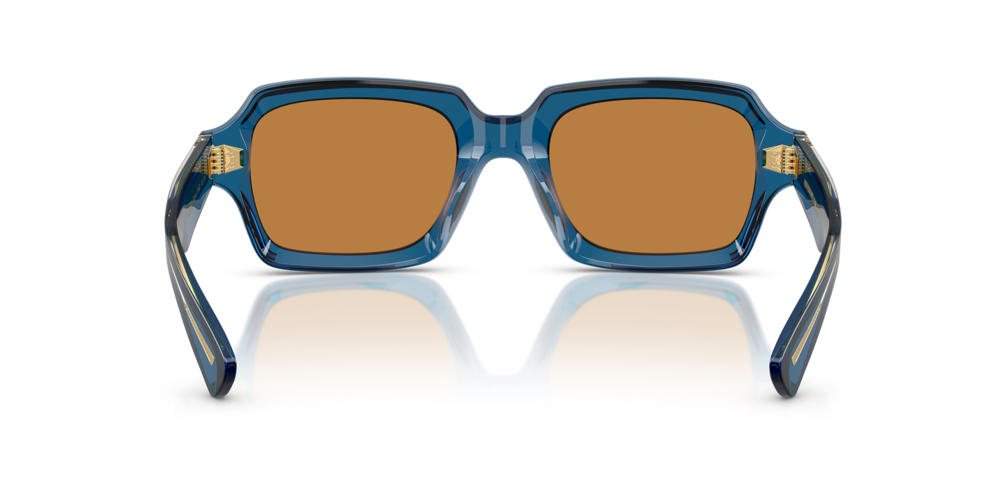 Oliver Peoples Devaney 18k with Translucent Blue frame and Brown lenses - Image Nosepads