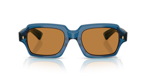 Oliver Peoples Devaney 18k avec une monture Bleu Translucide et des verres Brun - L'image 2