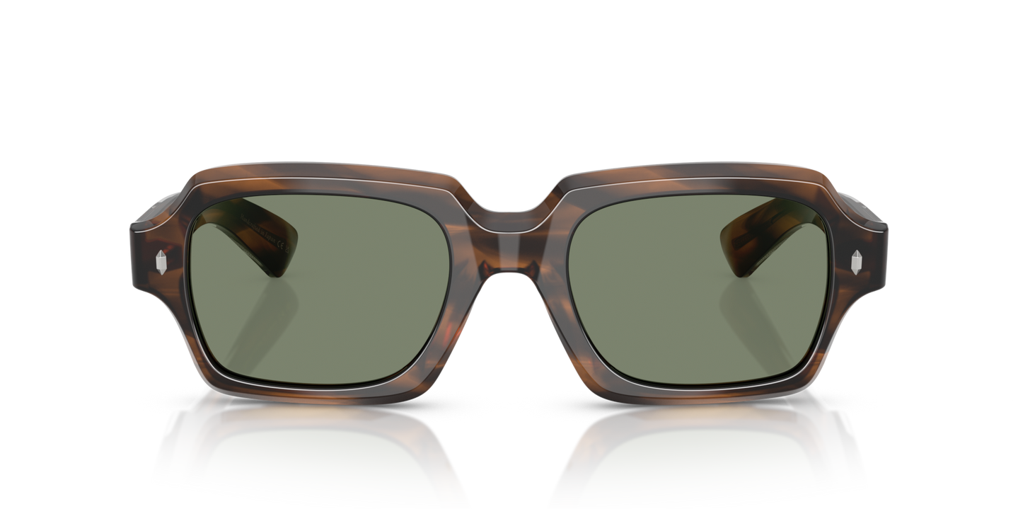 Oliver Peoples Devaney 18k with Barchan frame and Green lenses - Image Material 