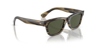 Sie Oliver Peoples Rosson Sun mit Olivgrün Rauch Gestell und Grün Gläsern - Bild 3