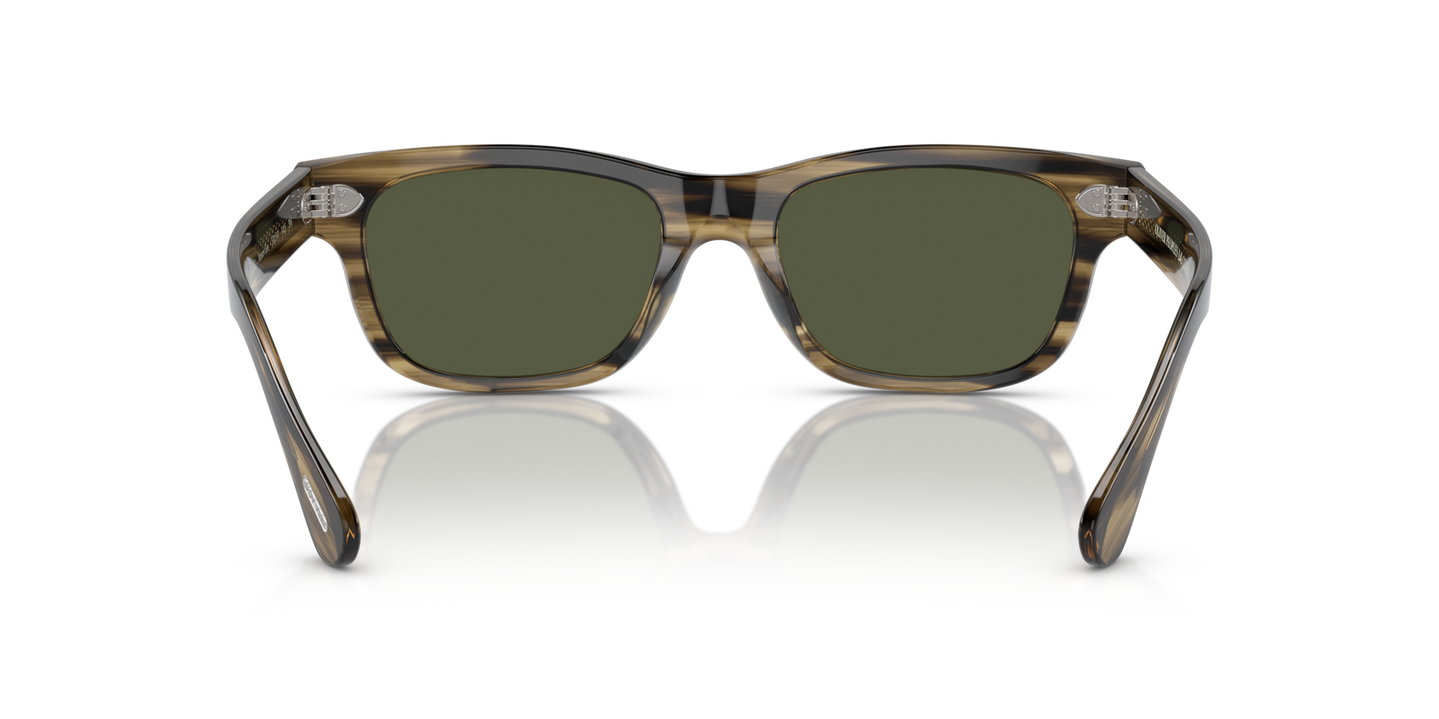 Oliver Peoples Rosson Sun with Olive Smoke frame and Green lenses - Image Nosepads