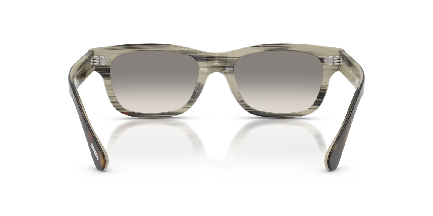 Sie Oliver Peoples Rosson Sun Exclusive mit 362/Horn Gestell und Grau Gläsern - Bild Stegplättchen