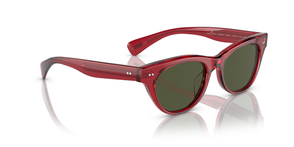 Oliver Peoples Avelin with Translucent Red frame and Green lenses - image 3