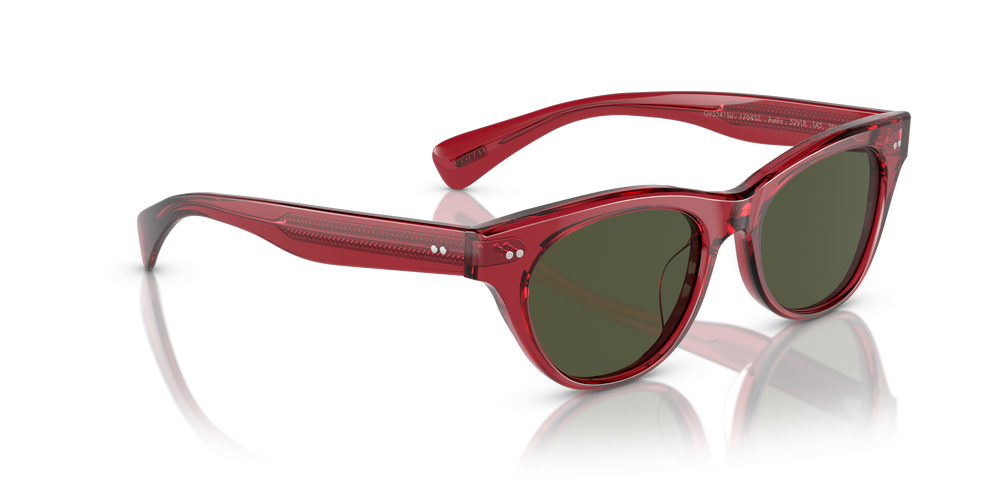 Oliver Peoples Avelin with Translucent Red frame and Green lenses - Image 3