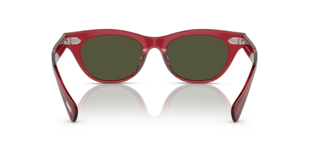 Oliver Peoples Avelin with Translucent Red frame and Green lenses - Image 5