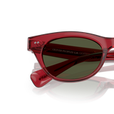 Sie Oliver Peoples Avelin mit Transluzent Rot Gestell und Grün Gläsern - Variant