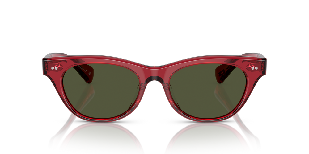 Oliver Peoples Avelin with Translucent Red frame and Green lenses - image 2