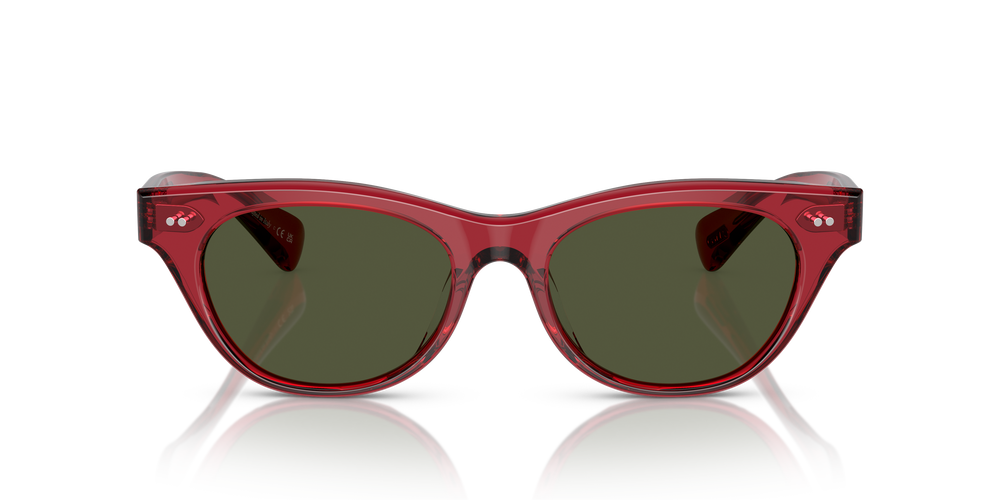 Oliver Peoples Avelin with Translucent Red frame and Green lenses - Image 2