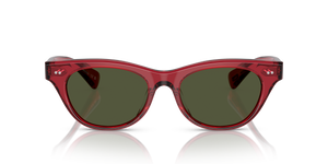 Oliver Peoples Avelin with Translucent Red frame and Green lenses - Image 2