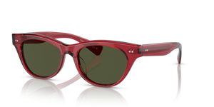 Oliver Peoples Avelin with Translucent Red frame and Green lenses - image 1