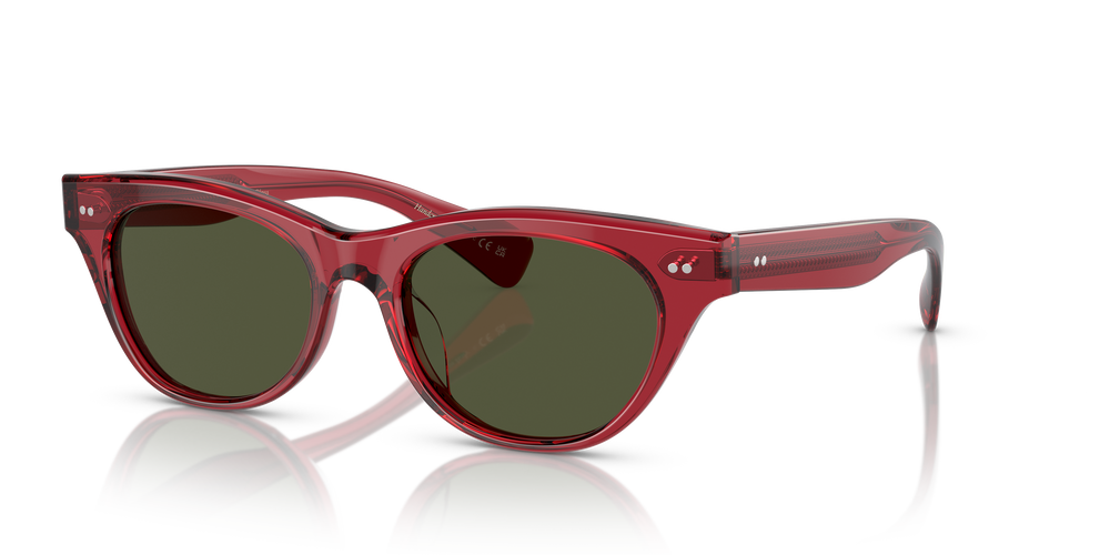 Oliver Peoples Avelin with Translucent Red frame and Green lenses - Image 1