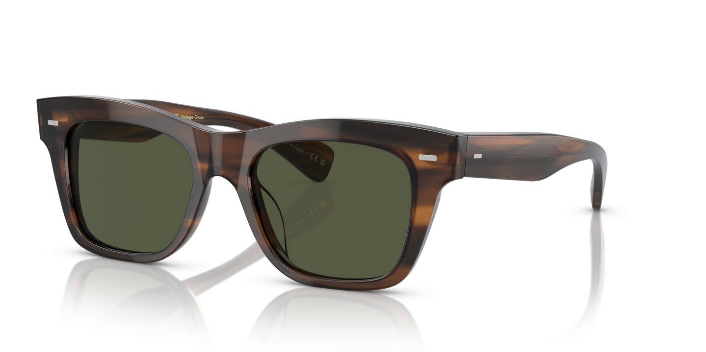 Oliver Peoples Ms. Oliver con montura Tuscany y tortuga y lentes Verde - Imagen Placas