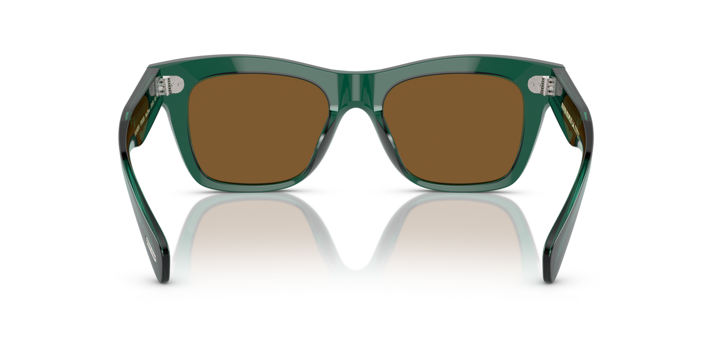 Oliver Peoples Ms. Oliver with Translucent Dark Teal frame and Brown lenses - Image Nosepads