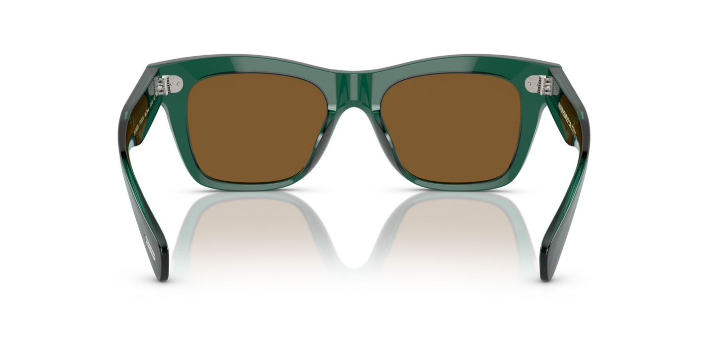 Oliver Peoples Ms. Oliver with Translucent Dark Teal frame and Brown lenses - Image Nosepads