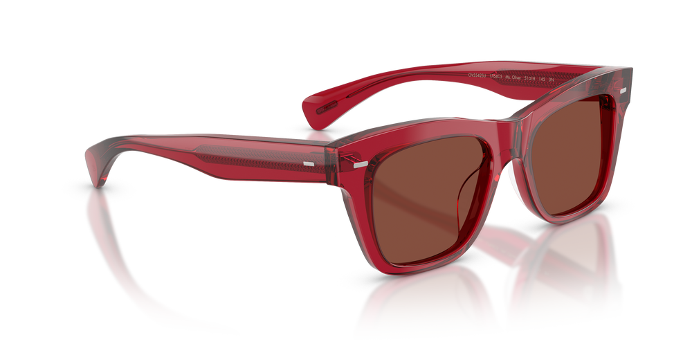 Sie Oliver Peoples Ms. Oliver mit Translucent Rust Gestell und Rot Gläsern - Das Bild 3