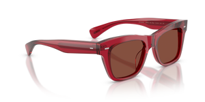 Sie Oliver Peoples Ms. Oliver mit Translucent Rust Gestell und Rot Gläsern - Das Bild 3
