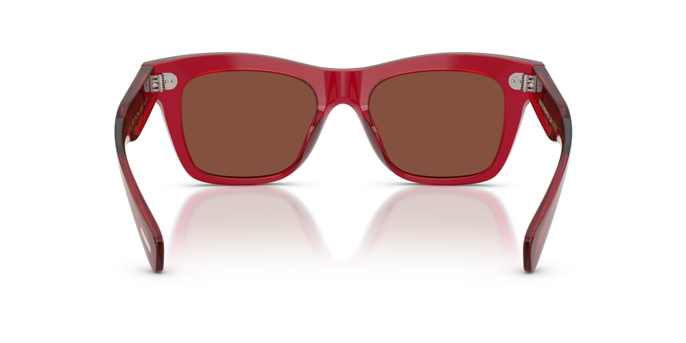 Sie Oliver Peoples Ms. Oliver mit Translucent Rust Gestell und Rot Gläsern - Das Bild 5