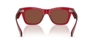 Sie Oliver Peoples Ms. Oliver mit Translucent Rust Gestell und Rot Gläsern - Das Bild 5