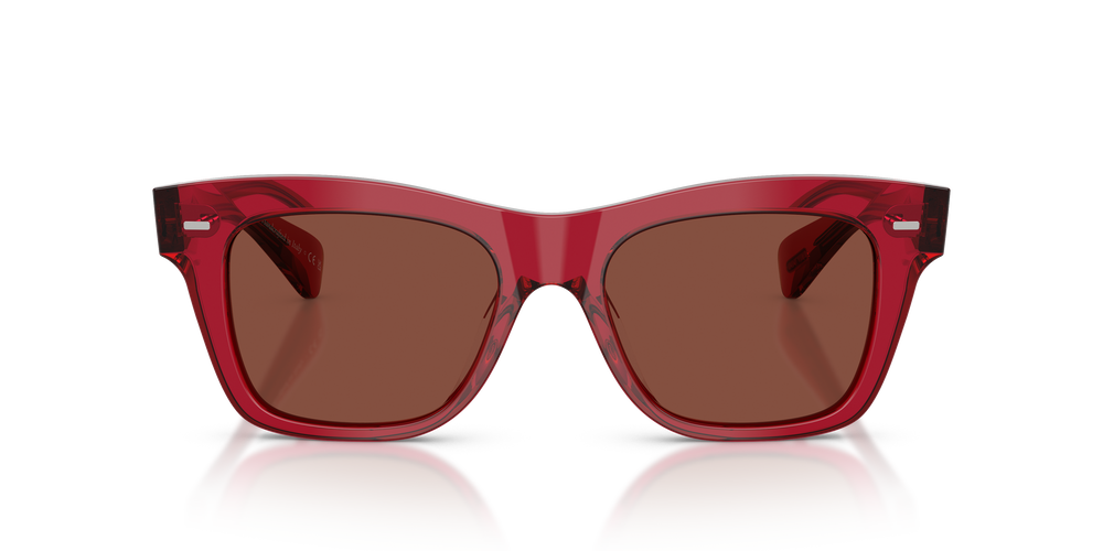 Sie Oliver Peoples Ms. Oliver mit Translucent Rust Gestell und Rot Gläsern - Das Bild 2