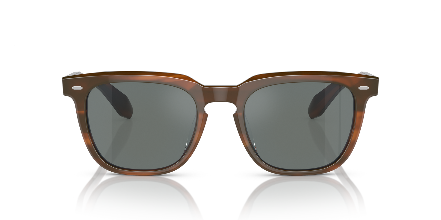 Oliver Peoples N.06 Sun with Sycamore frame and Regal Blue lenses