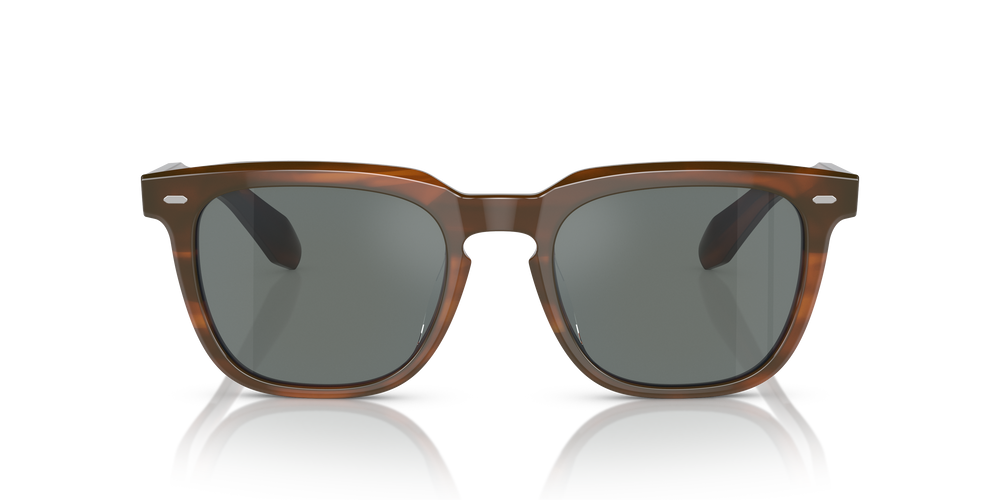 Oliver Peoples N.06 Sun with Sycamore frame and Regal Blue lenses