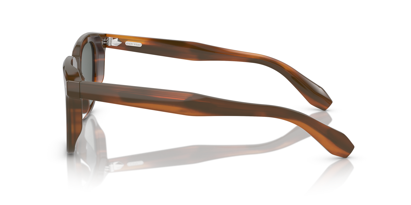Oliver Peoples N.06 Sun with Sycamore frame and Regal Blue lenses