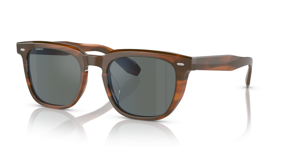 Oliver Peoples N.06 Sun with Sycamore frame and Regal Blue lenses