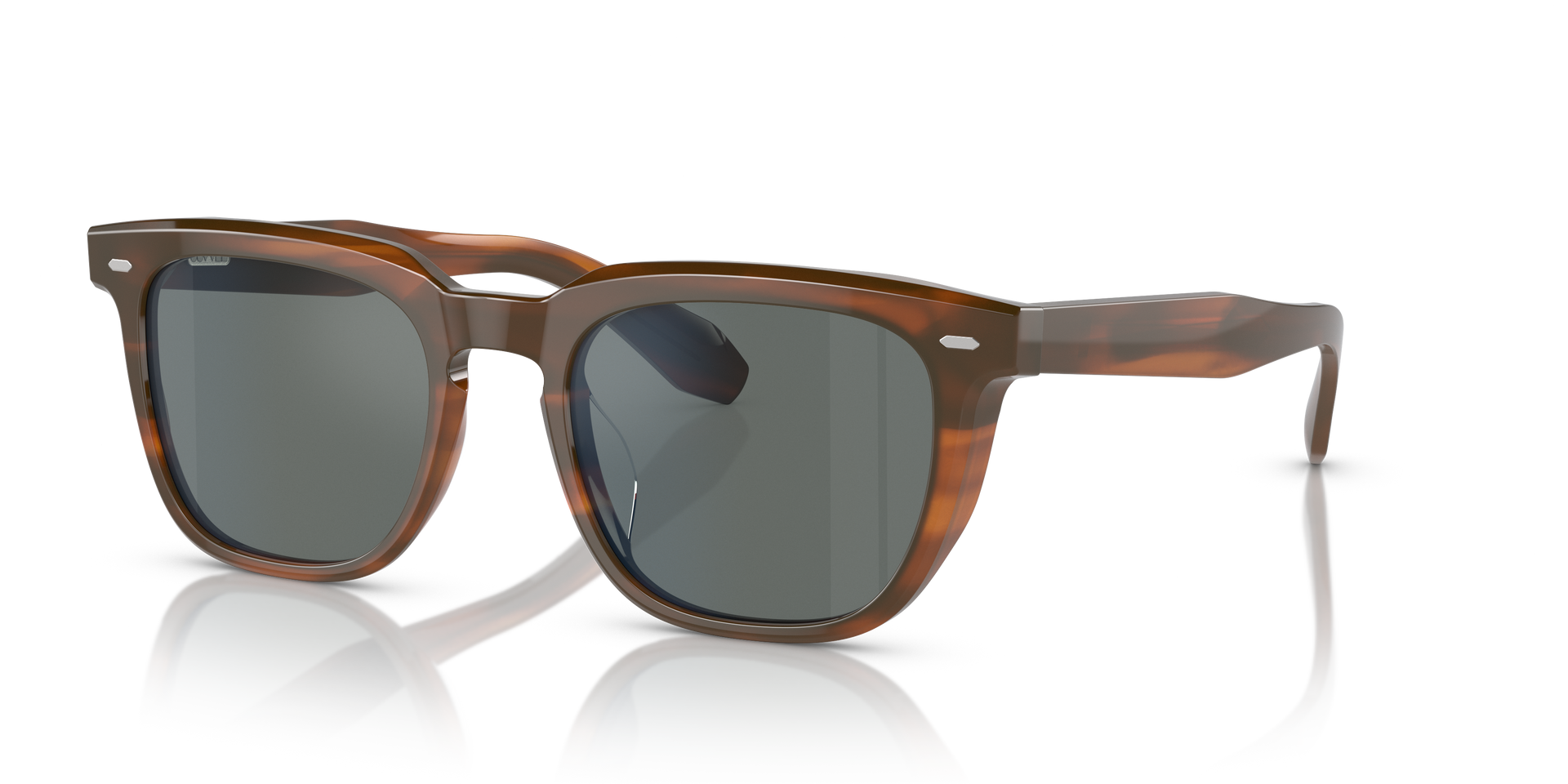 Oliver Peoples N.06 Sun with Sycamore frame and Regal Blue lenses