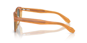 Sie Oliver Peoples N.05 Sun mit Semi-Matte Goldwood Gestell und Blau Gläsern - Das Bild 4