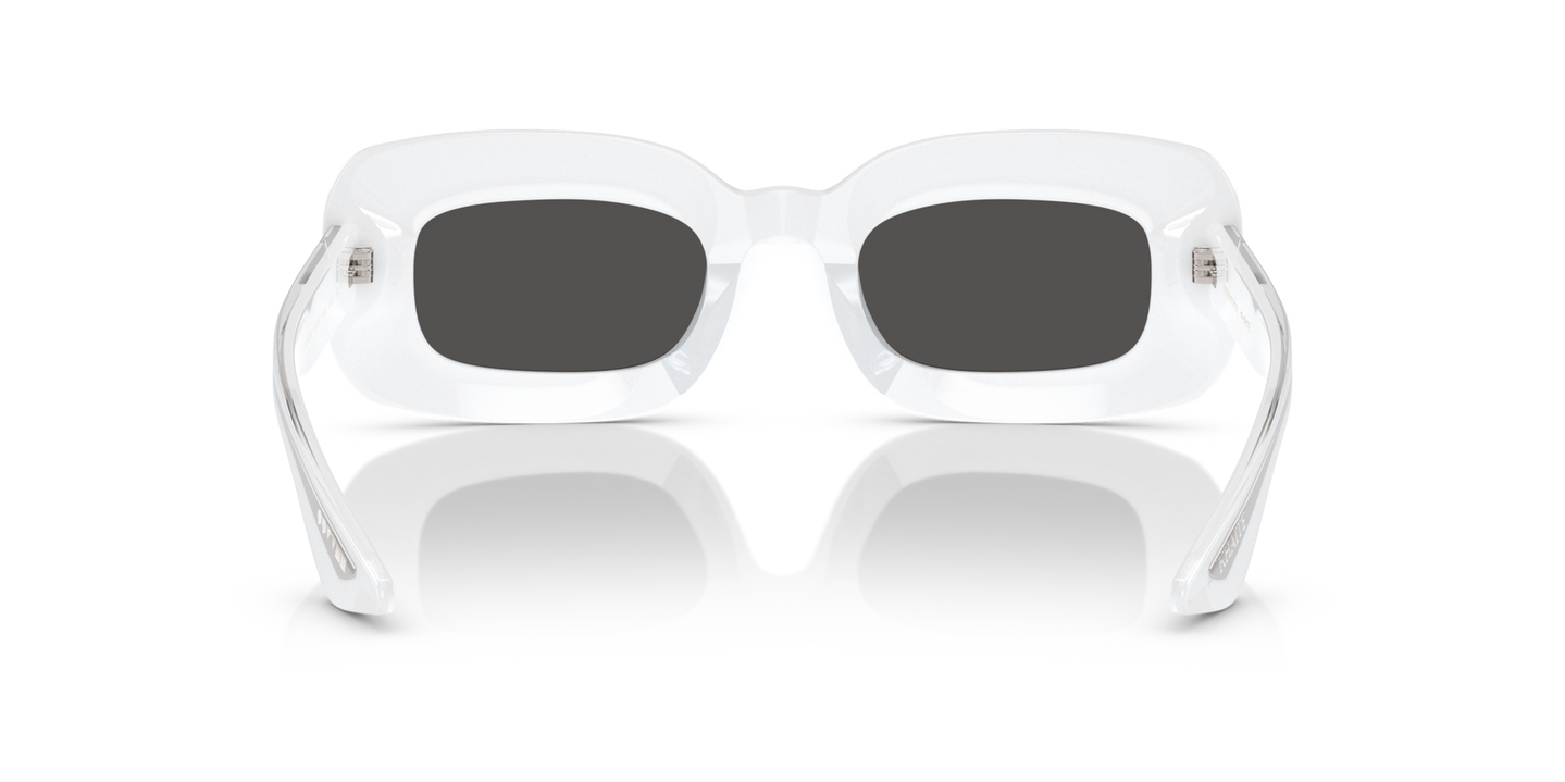Oliver Peoples 1966C with White frame and Grey lenses - Image Nosepads