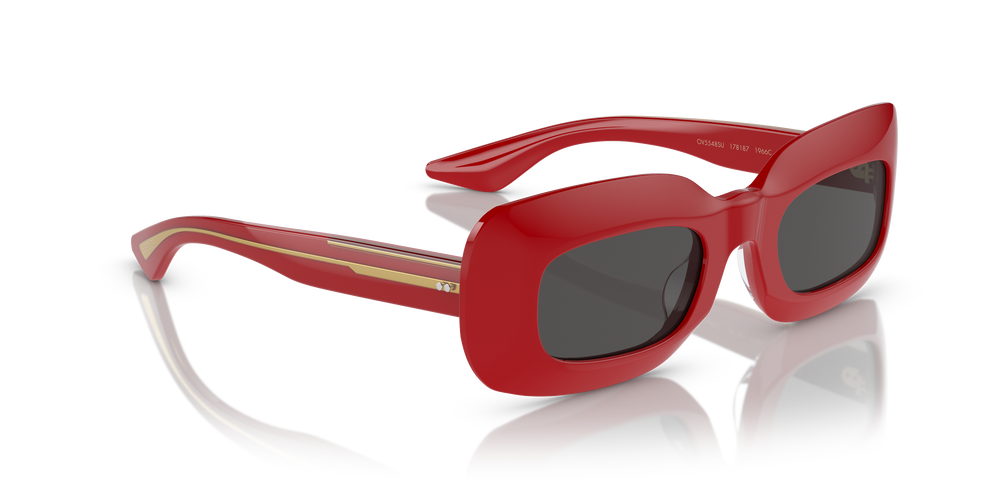 Oliver Peoples 1966C avec une monture Rouge et des verres Gris - L'image 3