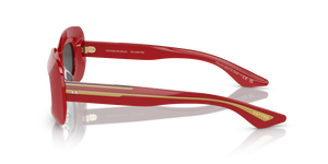 Oliver Peoples 1966C avec une monture Rouge et des verres Gris - L'image 4