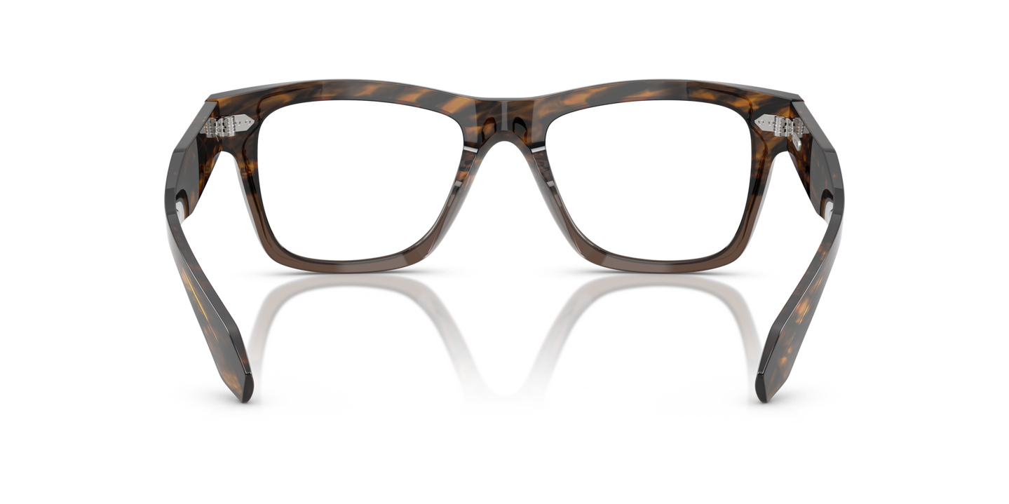 Oliver Peoples N.04 mit Sedona Rot/Taupe Verlauf Gestell - Bild Stegplättchen