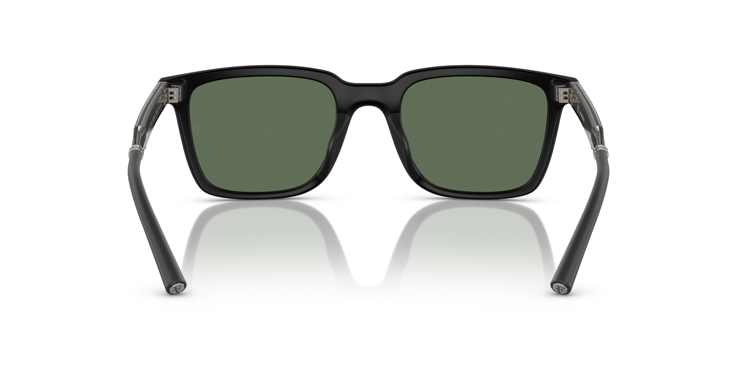 Oliver Peoples Mr. Federer with Semi-Matte Black frame and Green lenses - Image Nosepads