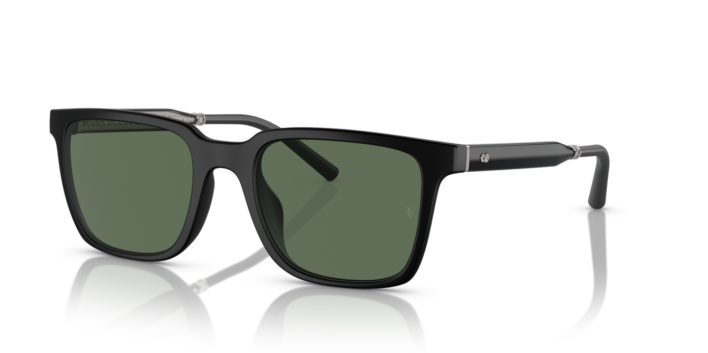 Oliver Peoples Mr. Federer con montatura Semi-Matte Black e lenti  Verde - Immagine Placchetta originale
