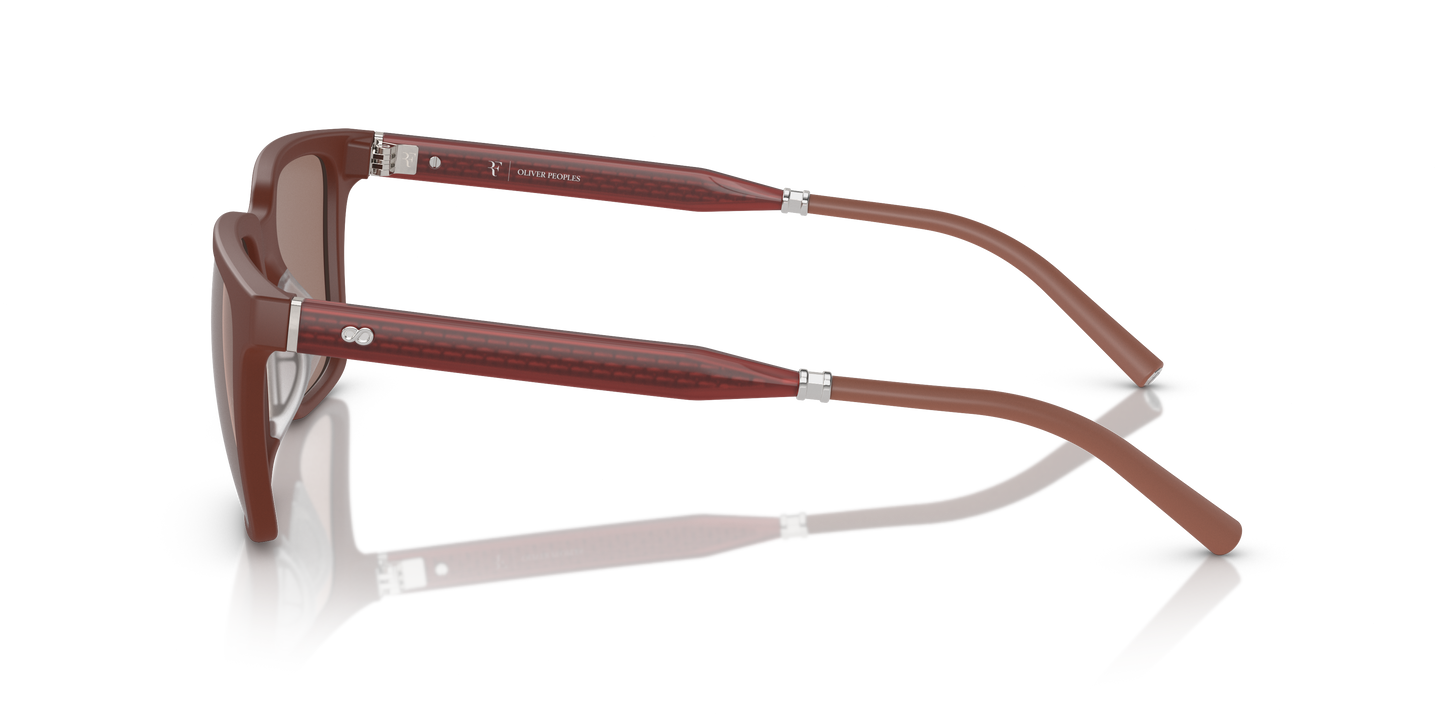 Oliver Peoples Mr. Federer with Semi-Matte Brick frame and Brown lenses - Image Acetate Temple