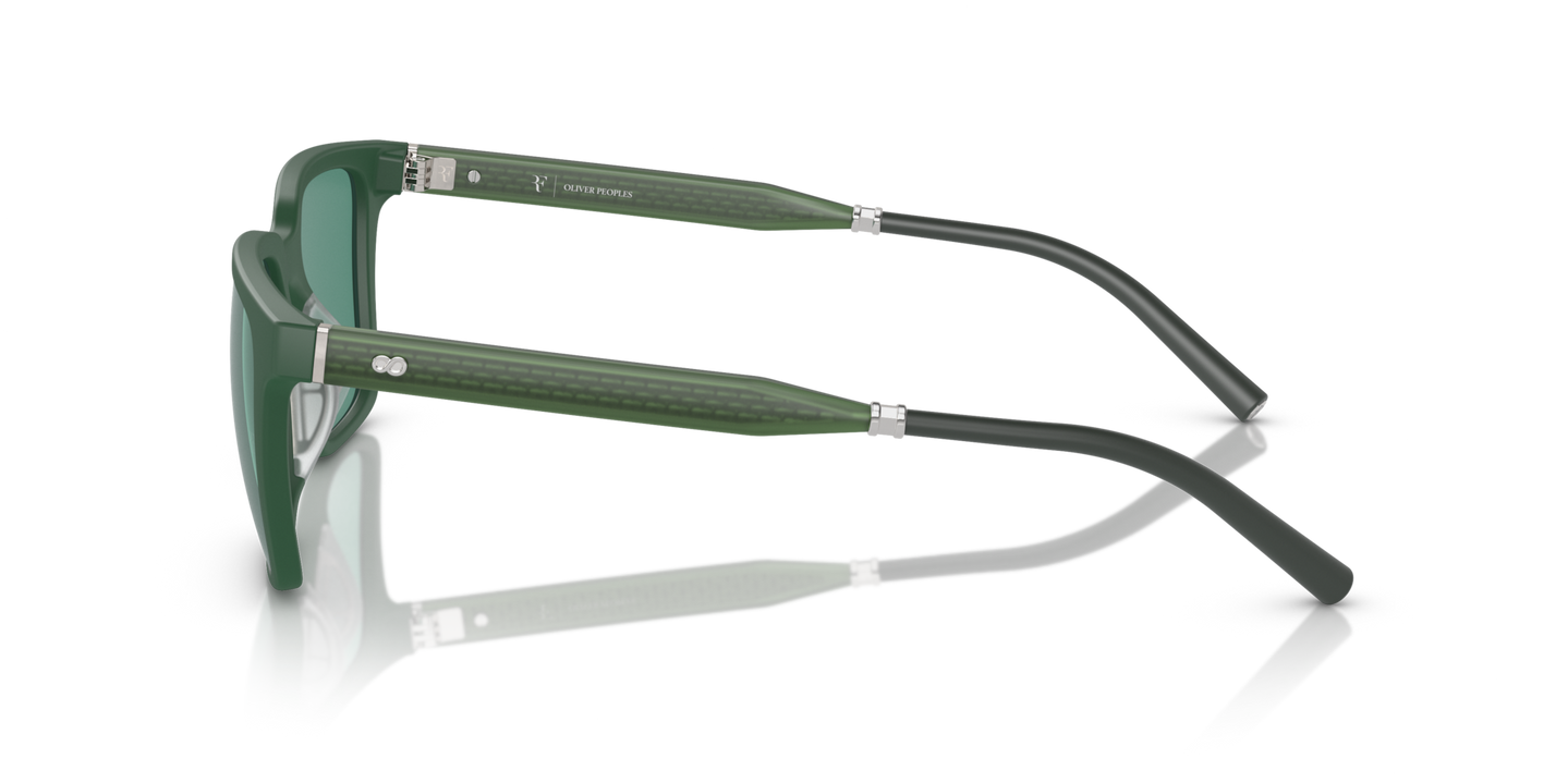 Oliver Peoples Mr. Federer con montura Verde pradera semimate y lentes Verde - Imagen Varilla de acetato