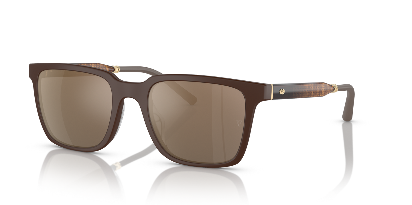 Sie Oliver Peoples Mr. Federer mit Umber Gestell und Gold Gläsern - Bild Originalplakette