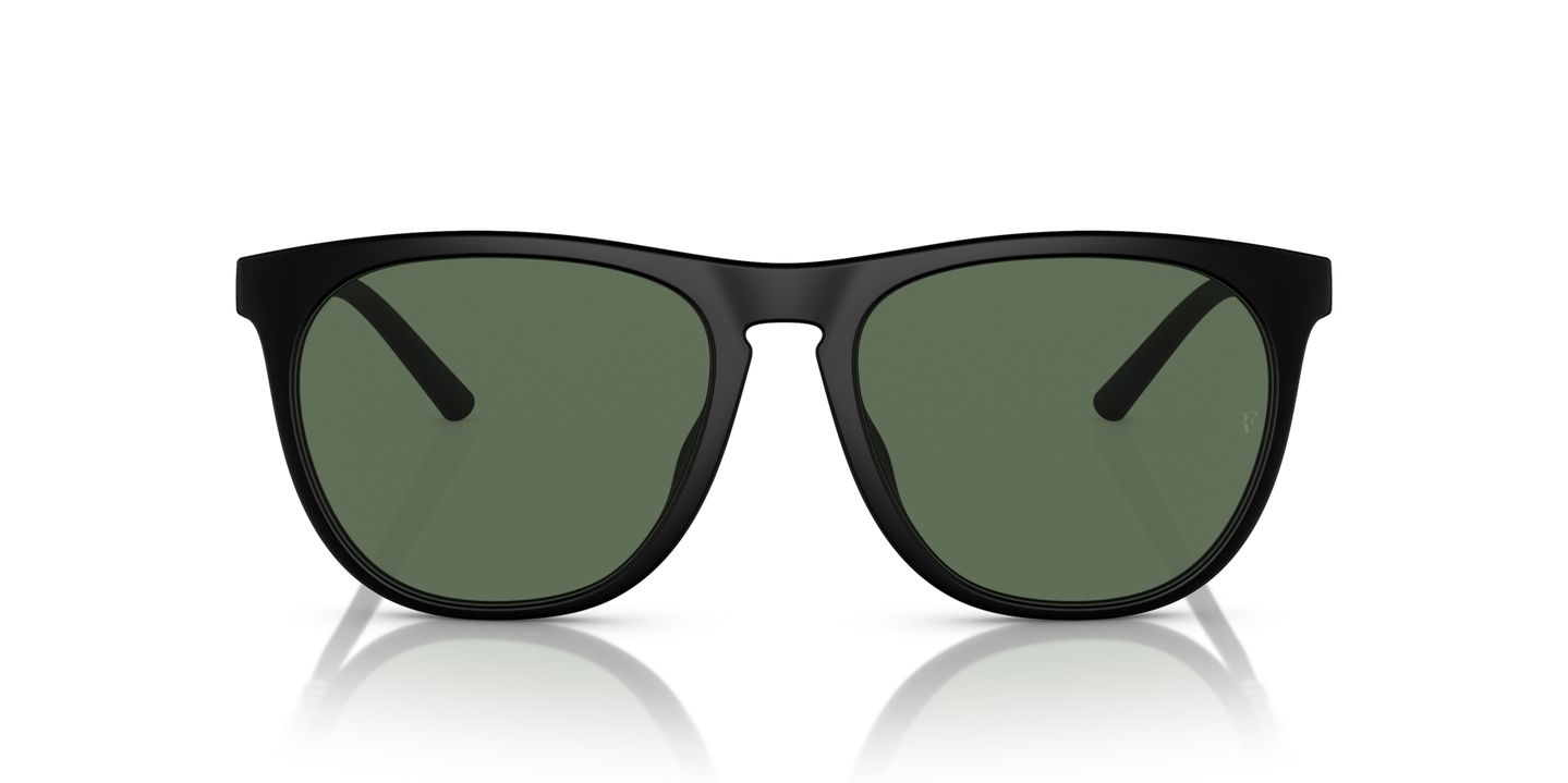 Sie Oliver Peoples R-1 mit Semi-Matte Black Gestell und Grün Gläsern - Bild Premium-Material