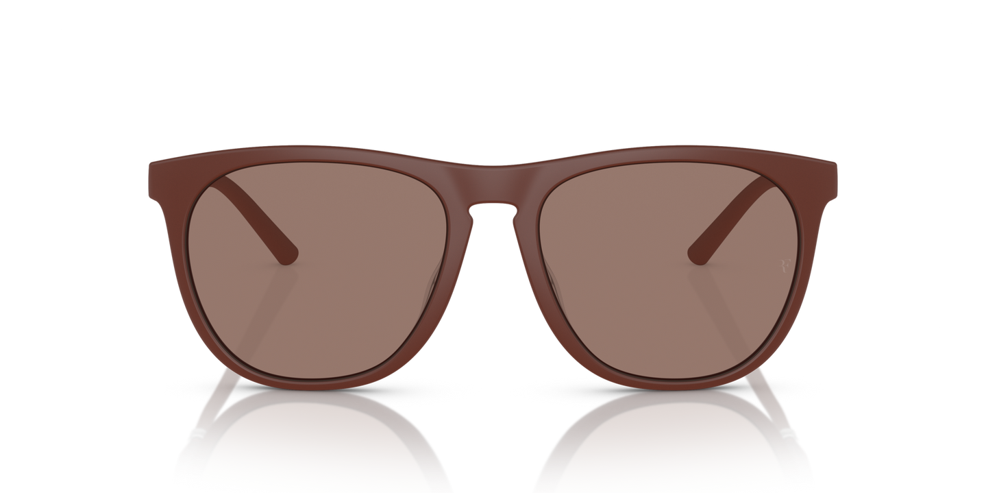 Oliver Peoples R-1 with Semi-Matte Brick frame and Brown lenses - Image Premium Material
