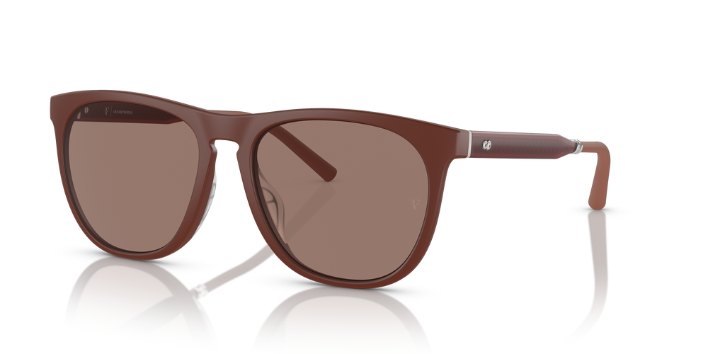Oliver Peoples R-1 con montura Ladrillo semimate y lentes Marrón - El 3