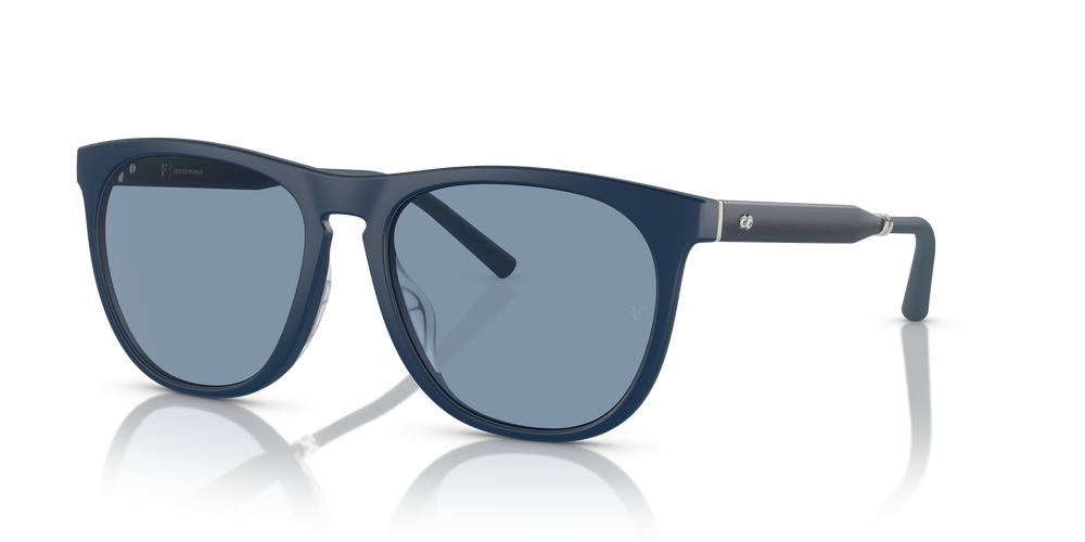 Oliver Peoples R-1 con montura Azul ceniza semimate y lentes Azul - El 4
