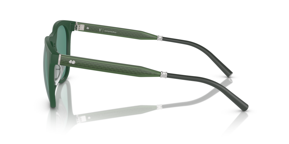 Oliver Peoples R-1 con montura Verde pradera semimate y lentes Verde - El 4