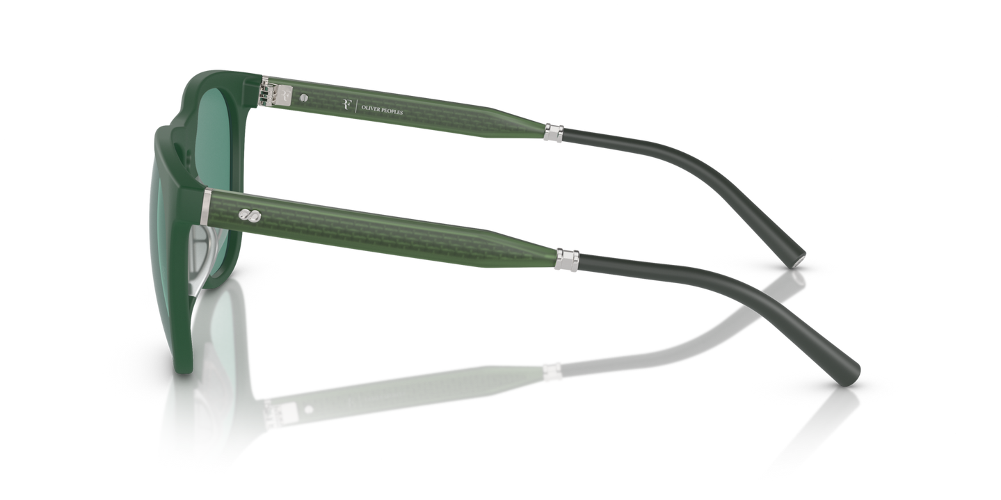 Oliver Peoples R-1 con montura Verde pradera semimate y lentes Verde - Imagen Varilla de acetato