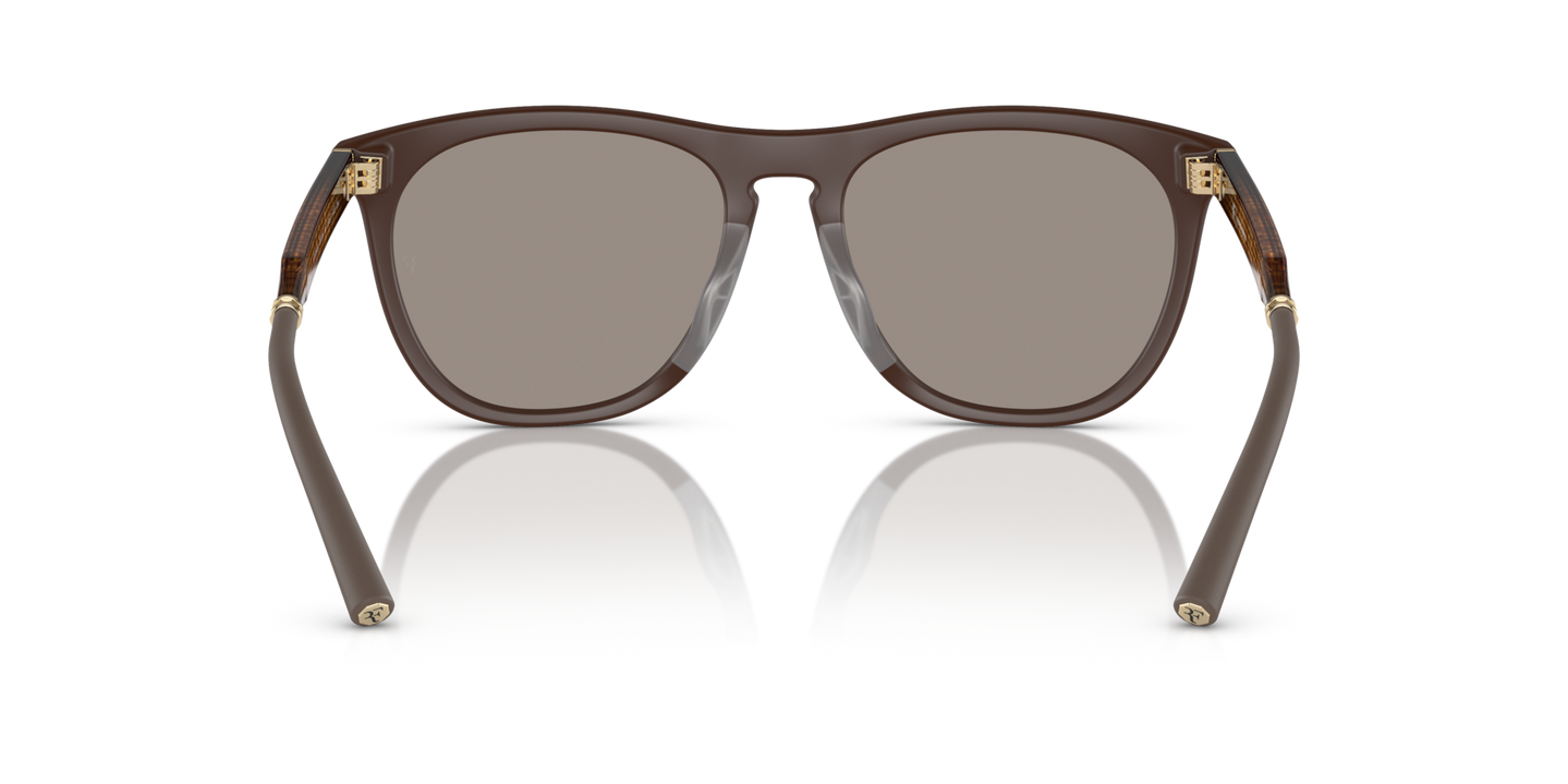 Oliver Peoples R-1 with Umber frame and Gold lenses - Image Nosepads