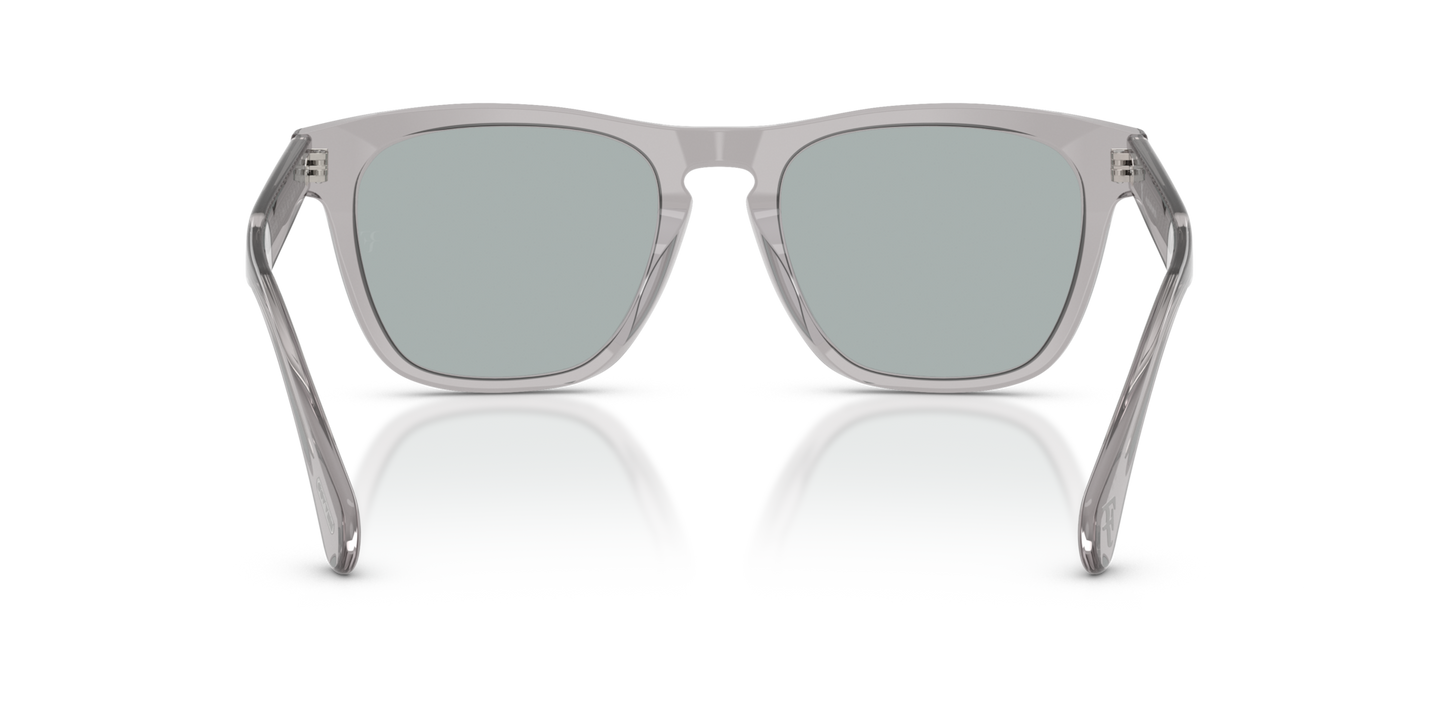 Oliver Peoples R-3 avec une monture Workman Gris et des verres Brun - Image Plaquettes de nez