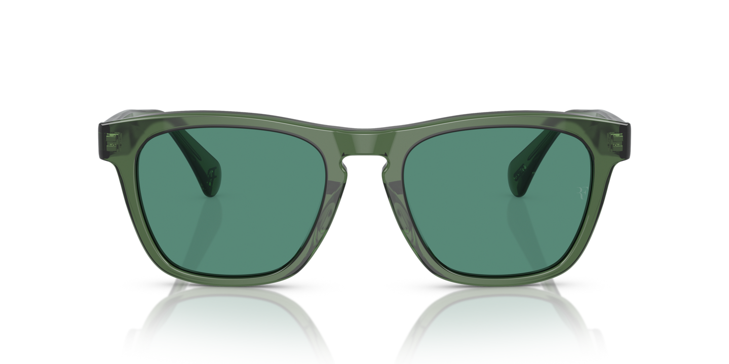 Oliver Peoples R-3 avec une monture Ivraie et des verres Vert - Image Des matériaux haut de gamme