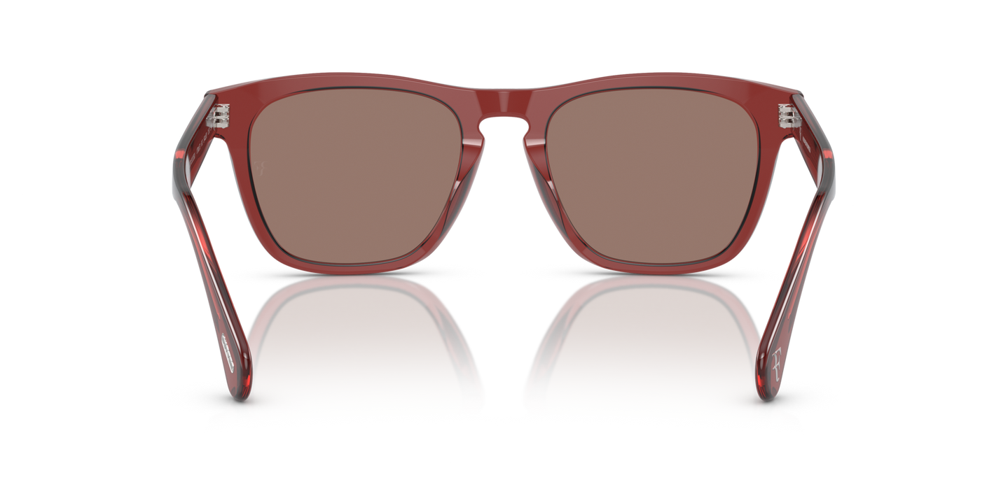 Oliver Peoples R-3 with Brick frame and Brown lenses - Image Nosepads